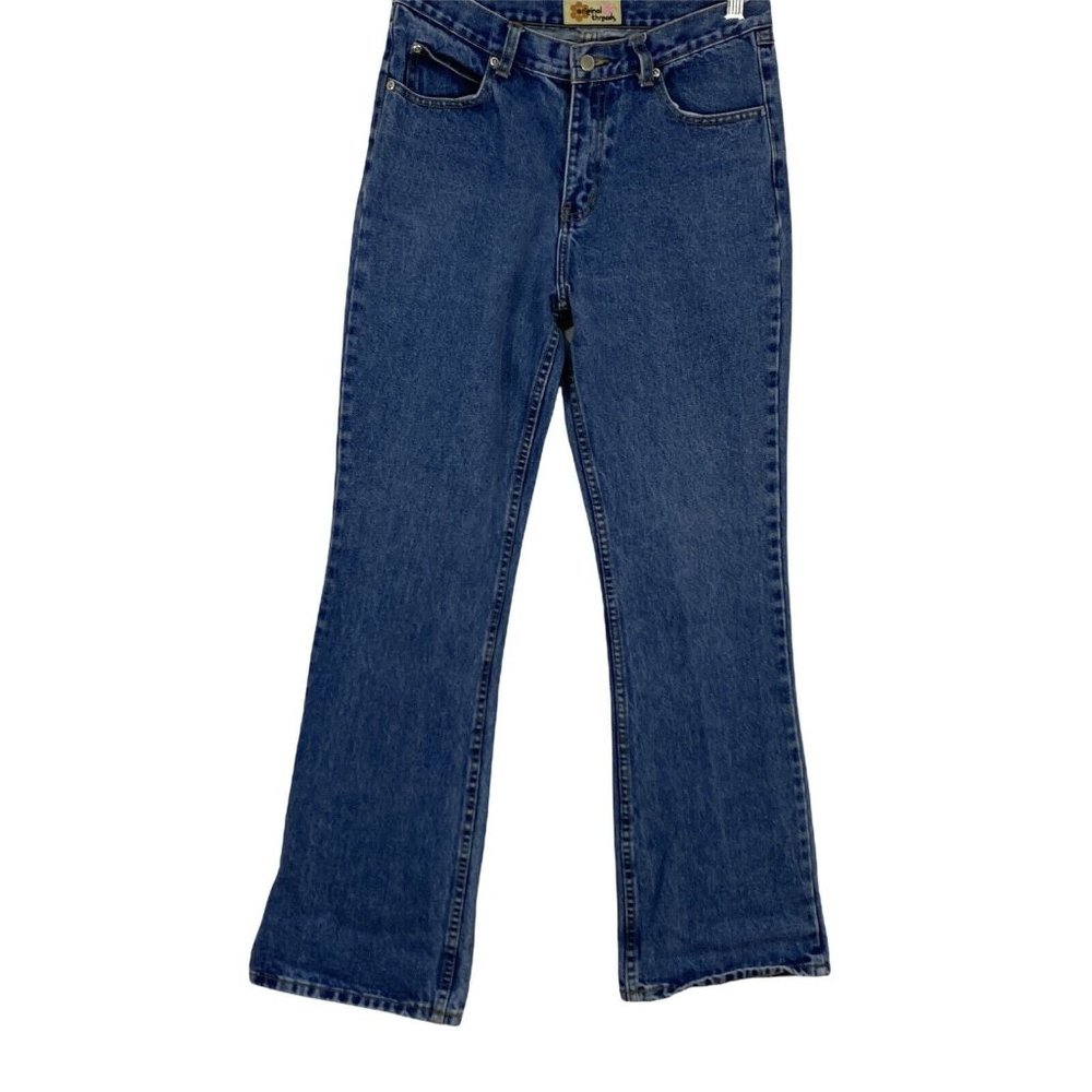 Original Threads Womens Blue Flat Front Cotton Straight Leg Denim Jeans Size 7/8
